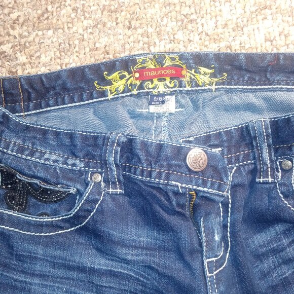 Maurices beaded jeans women's 9/10 regular stretch - Picture 4 of 7